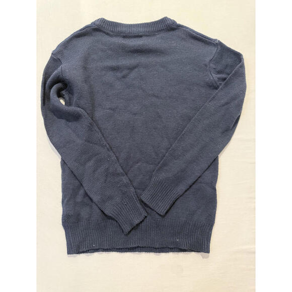 Taxi Unisex Kids Vintage Navy Blue Snowman Festive Christmas Sweater Size Small - Picture 8 of 8